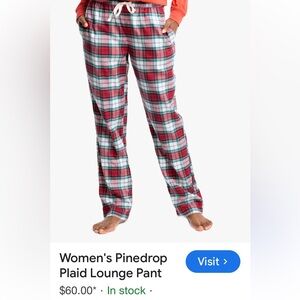 New NORDSTROM ~ Green Botanical Grady Plaid Flannel Pajama Pants Size M